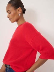 Hush Red Cherrie Chunky Cashmere T-Shirt - Image 4 of 5