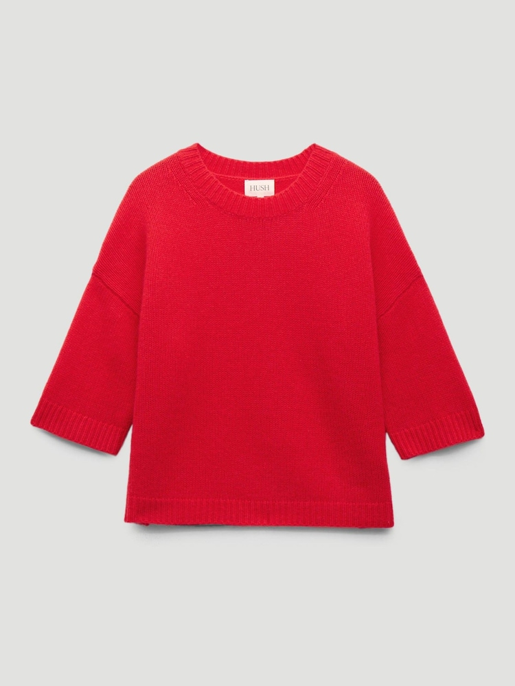 Hush Red Cherrie Chunky Cashmere T-Shirt - Image 5 of 5