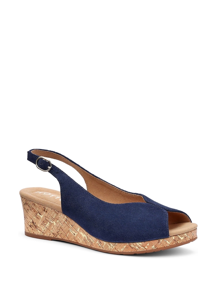 Hotter Blue Standard Fit Atlantic Buckle Wedge Heeled Sandals - Image 2 of 4