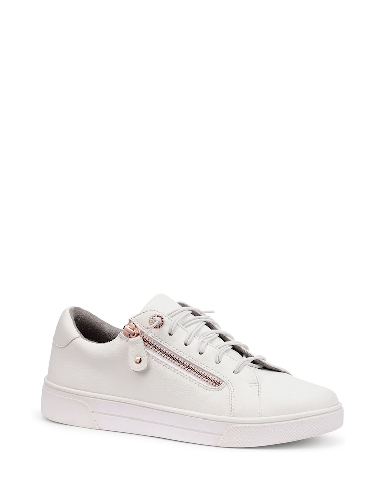 Hotter White Standard Fit Leonie Slip On Zip Cupsole Shoes - Image 2 of 4 Hotter White Standard Fit Leonie Slip On Zip Cupsole Shoes - Image 2 of 4