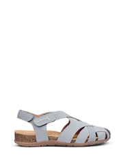 Hotter Blue Wide Fit Standard Fit Carpa Touch Fastening Casual Sandals - Image 1 of 4