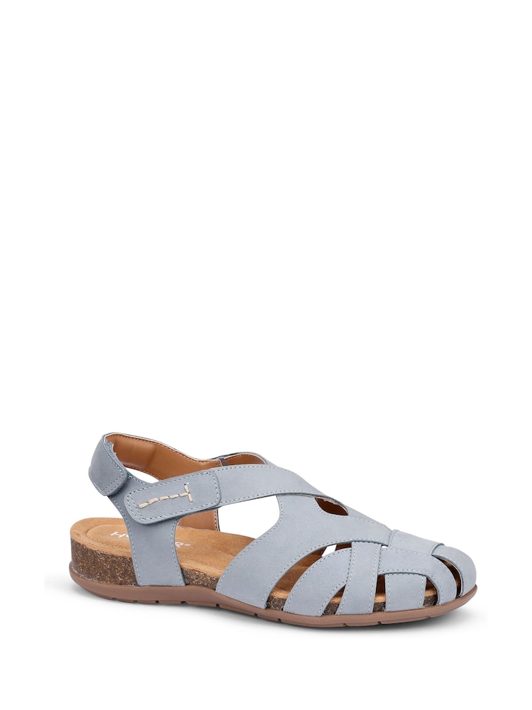Hotter Blue Wide Fit Standard Fit Carpa Touch Fastening Casual Sandals - Image 2 of 4 Hotter Blue Wide Fit Standard Fit Carpa Touch Fastening Casual Sandals - Image 2 of 4