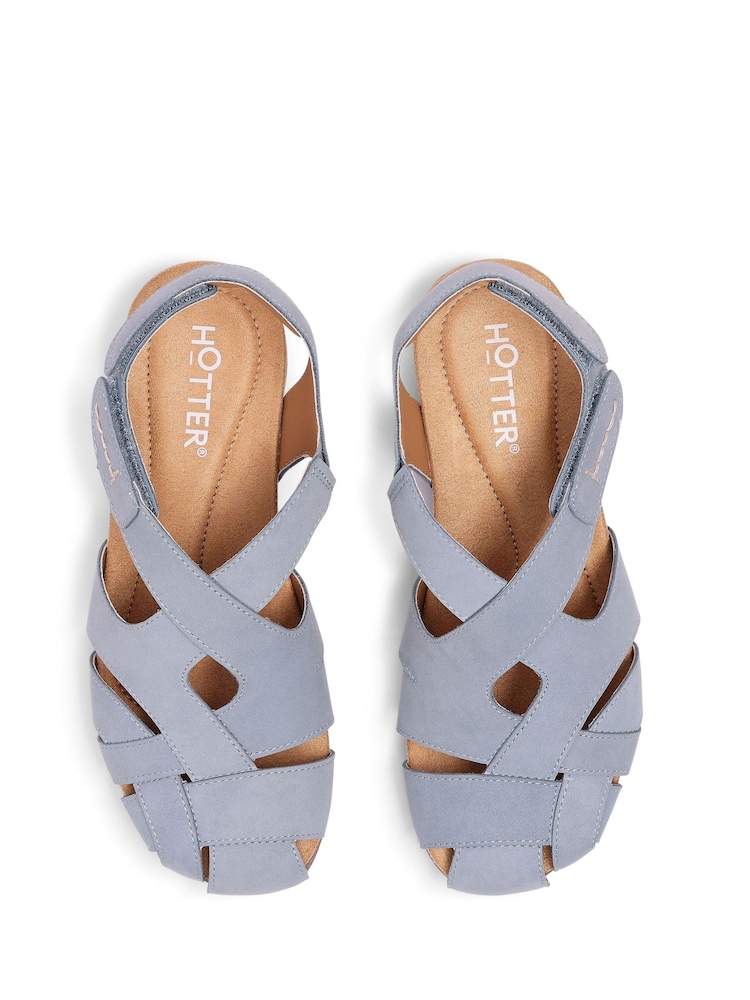 Hotter Blue Wide Fit Standard Fit Carpa Touch Fastening Casual Sandals - Image 4 of 4 Hotter Blue Wide Fit Standard Fit Carpa Touch Fastening Casual Sandals - Image 4 of 4