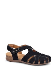 Hotter Black Regular Fit Standard Fit Carpa Touch Fastening Casual Sandals - Image 2 of 4