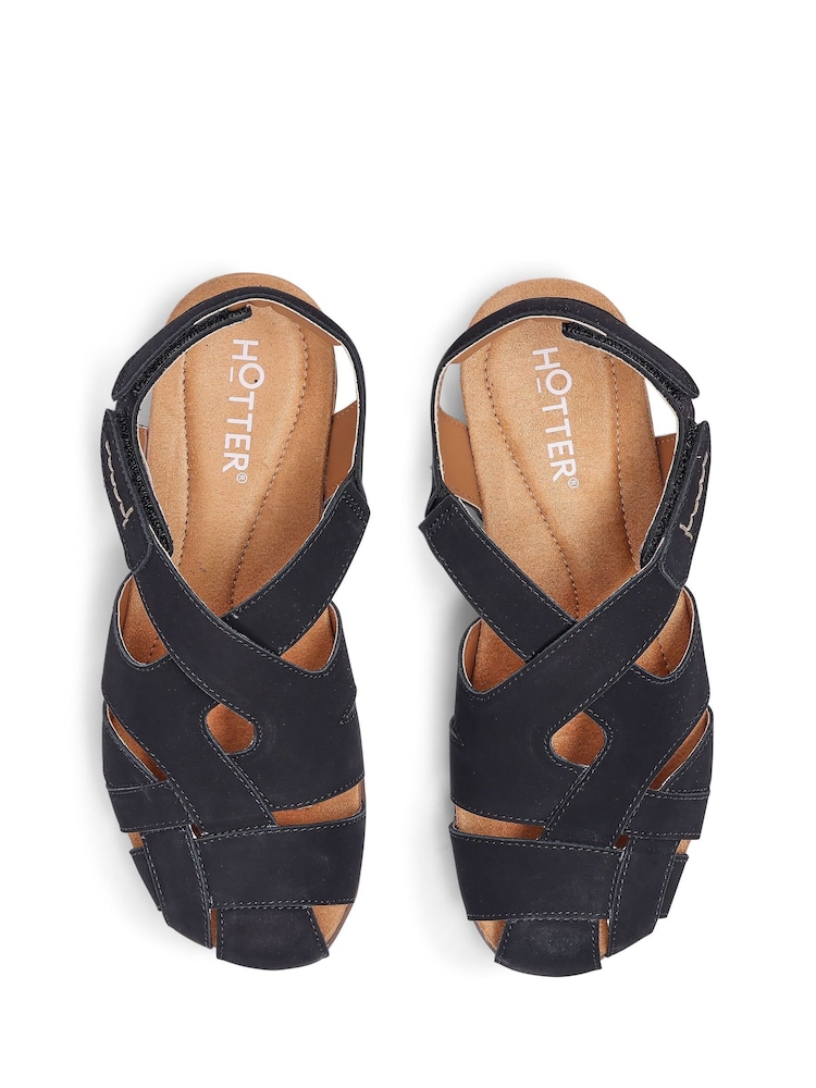 Hotter Black Regular Fit Standard Fit Carpa Touch Fastening Casual Sandals - Image 4 of 4