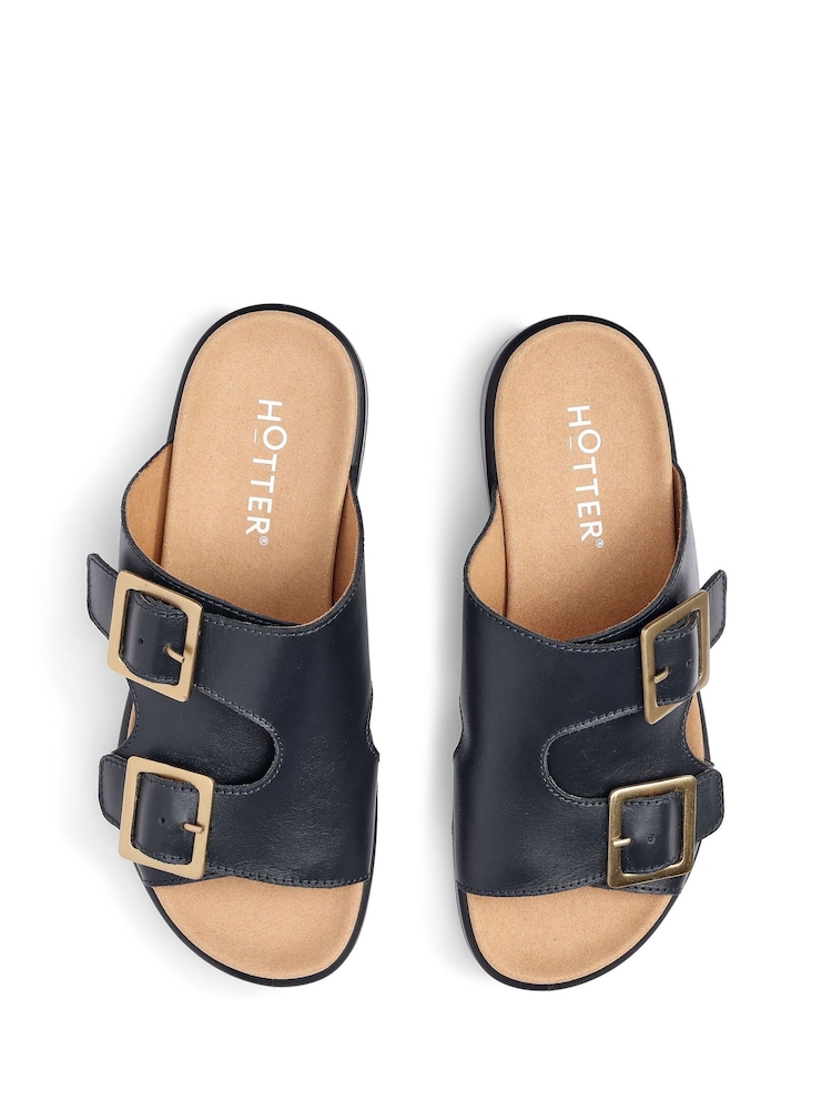 Hotter Blue Wide Fit Corsica Slip On Buckle Casual Sandals - Image 4 of 4 Hotter Blue Wide Fit Corsica Slip On Buckle Casual Sandals - Image 4 of 4