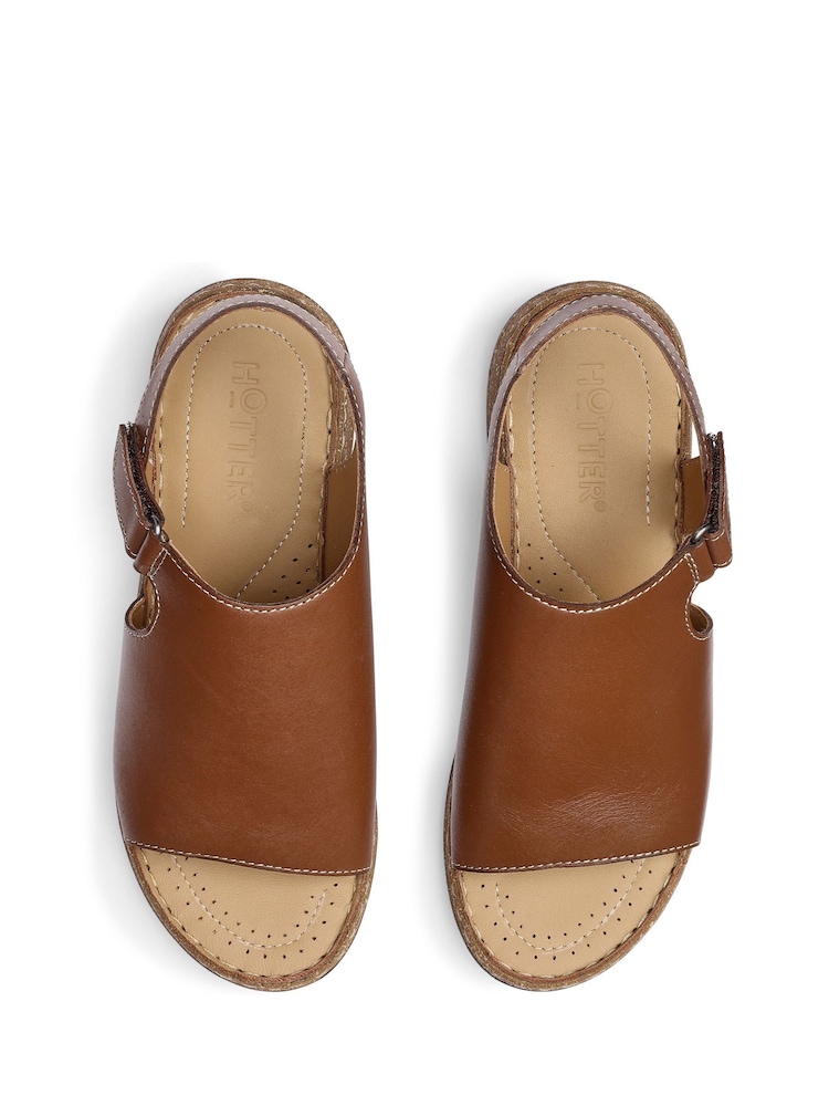 Hotter Brown Wide Fit Mena Touch-Fastening Casual Sandals - Image 4 of 4