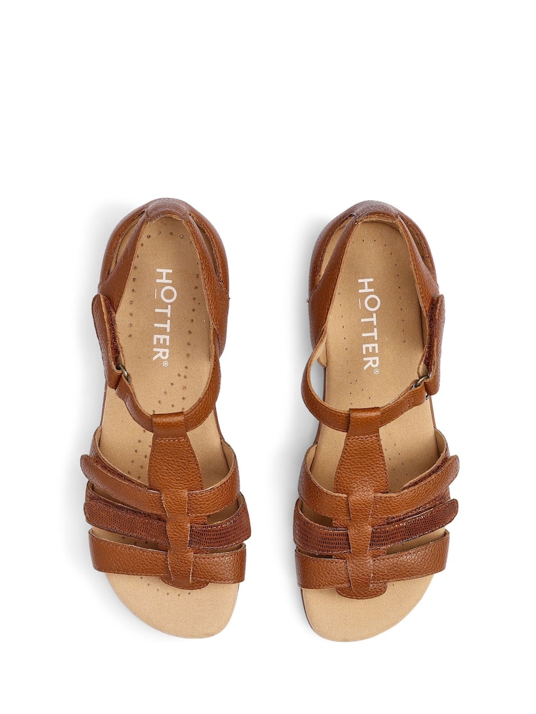 Hotter Brown Standard Fit Solei Touch Fastening Casual Sandals - Image 4 of 4