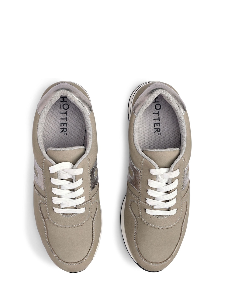 Hotter Grey Wide Fit Standard Fit Revival Lace-Up Cupsole Shoes - Image 4 of 4