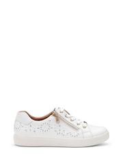 Hotter White Wide Fit Wonder Lace Up Athleisure Shoes - Image 1 of 4