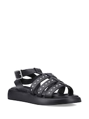 Hush Puppies Black Charmaine Stud Gladiator Sandals - Image 1 of 5