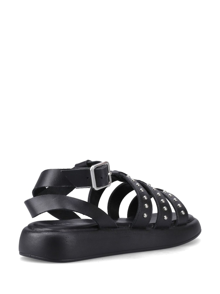 Hush Puppies Black Charmaine Stud Gladiator Sandals - Image 2 of 5