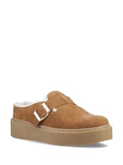 Hush Puppies Tan Blanche Fur Mule - Image 3 of 7