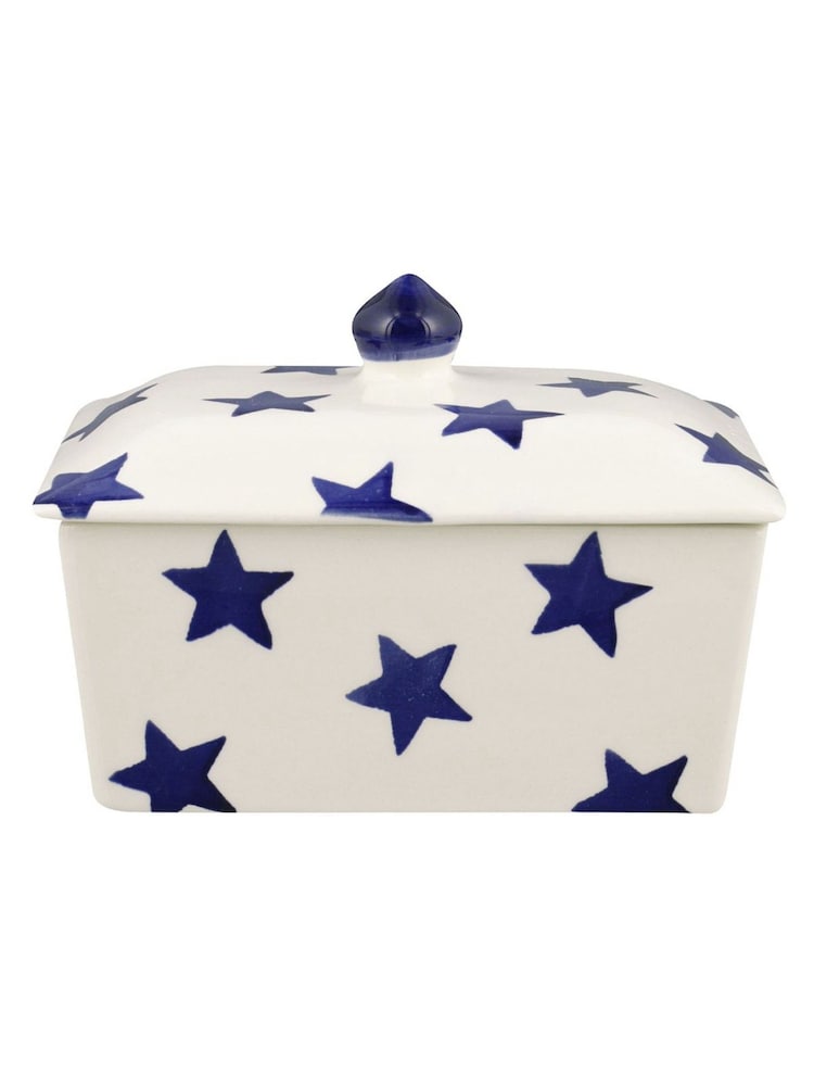 Emma Bridgewater Cream Small Blue Star Butter Dish - Image 2 of 4 Emma Bridgewater Cream Small Blue Star Butter Dish - Image 2 of 4
