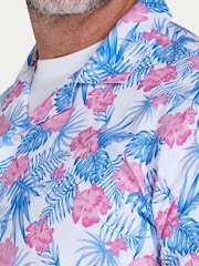 Raging Bull White Short Sleeve Maldives Floral Linen Revere Shirt - Image 4 of 4