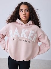 Baker by Ted Baker 粉色泡泡边 Logo 贴花连帽衫 - 12的图像1｝