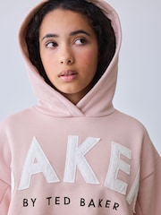 Baker by Ted Baker 粉色泡泡边 Logo 贴花连帽衫 - 12的图像4｝