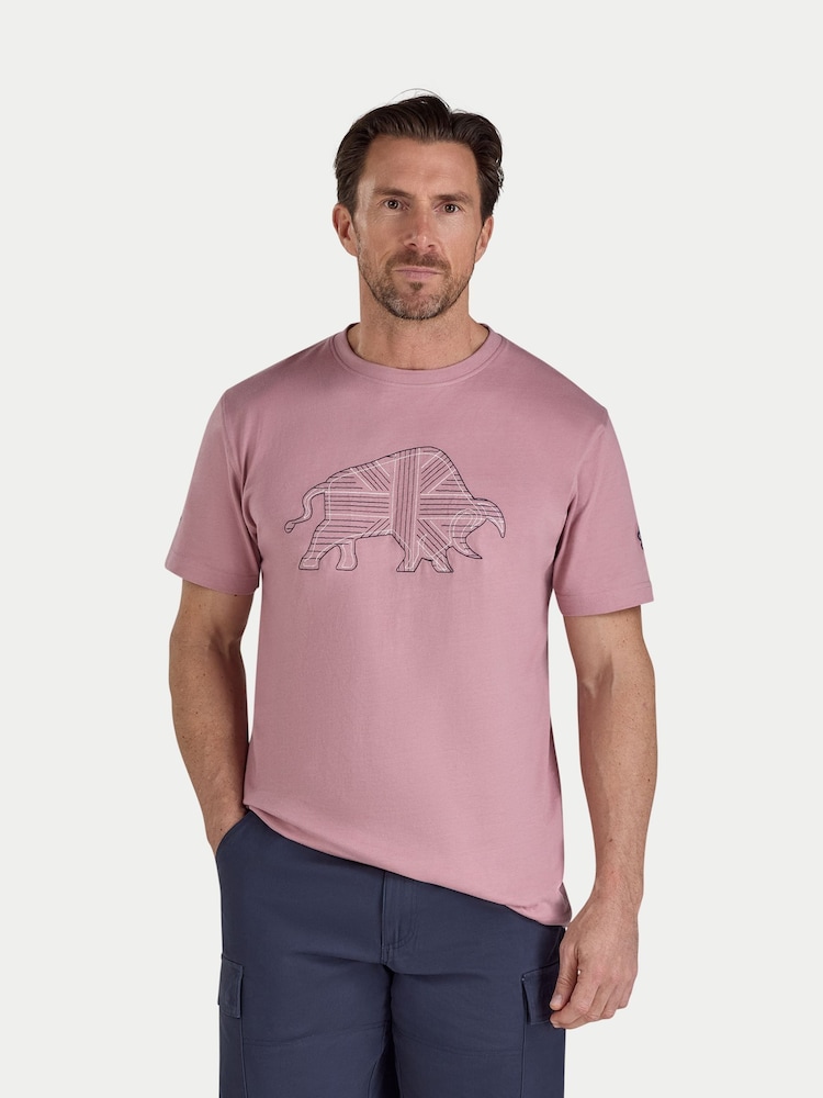 Ružičasta majica Raging Bull Stitched Bull - Slika 1 od 4