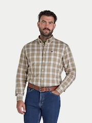Raging Bull Natural Long Sleeve Suffolk Check Twill Shirt - Image 1 of 5