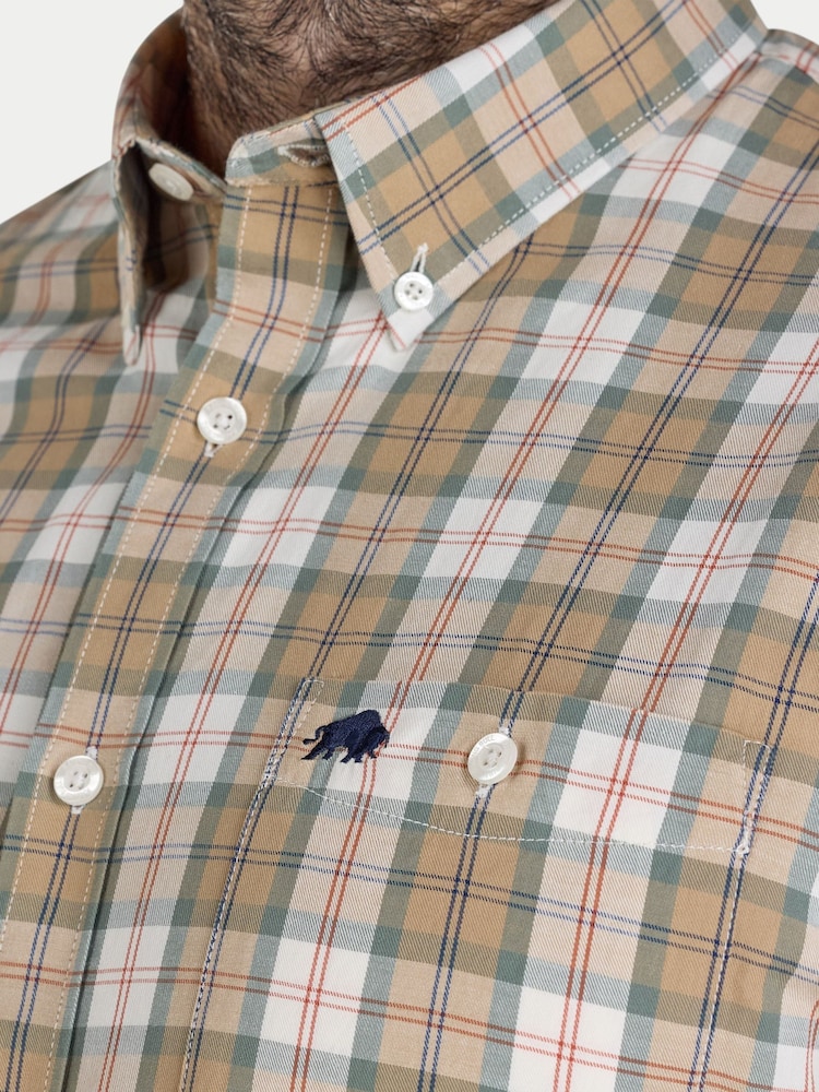 Raging Bull Natural Long Sleeve Suffolk Check Twill Shirt - Image 5 of 5