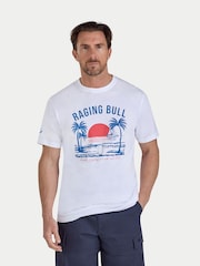 Raging Bull White Beach Rugby T-Shirt - Image 1 of 4