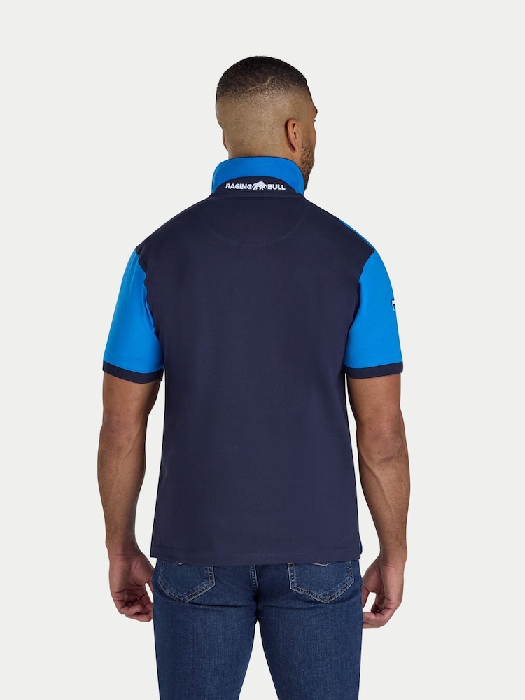 Raging Bull Diagonal Stripe Jersey Polo Shirt - სურათი 2 5-დან