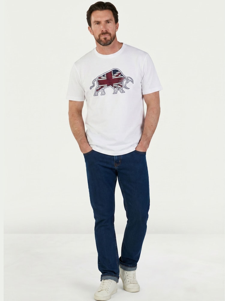 Raging Bull White Slash Bull T-Shirt - Image 2 of 4 Raging Bull White Slash Bull T-Shirt - Image 2 of 4