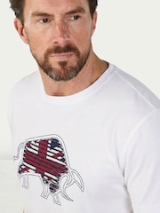 Raging Bull White Slash Bull T-Shirt - Image 3 of 4