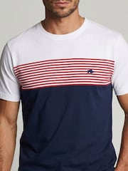 Raging Bull Blue Engineered Stripe T-Shirt - Image 3 of 4