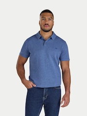 Raging Bull Blue Short Sleeve Knitted Polo Shirt - Imaginea 1 din 4
