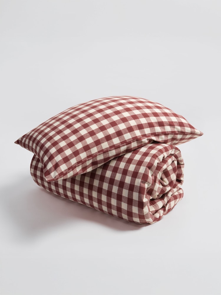 Secret Linen Store Conker Gilbert Gingham Brushed 100% Cotton Pillowcase - Image 6 of 6 Secret Linen Store Conker Gilbert Gingham Brushed 100% Cotton Pillowcase - Image 6 of 6