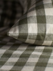 Secret Linen Store Olive Gilbert Gingham Brushed 100% Cotton Pillowcase - Image 5 of 6