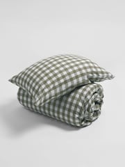 Secret Linen Store Olive Gilbert Gingham Brushed 100% Cotton Pillowcase - Image 6 of 6