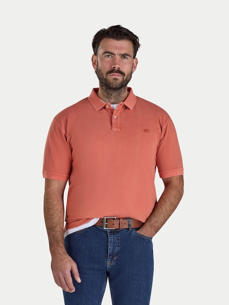 Raging Bull Orange Garment Dyed Polo Shirt - Image 1 of 4