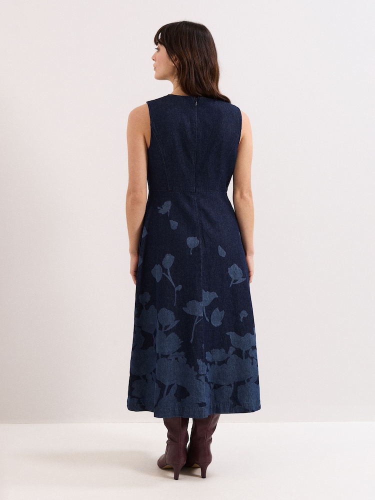 Phase Eight Blue Juliette Denim Dress - Image 2 of 7