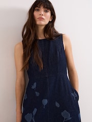 Phase Eight Blue Juliette Denim Dress - Image 4 of 7