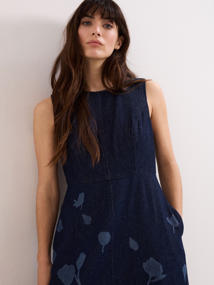 phase eight denim dress Phase Eight Peggie Denim Dress Blue Size 14