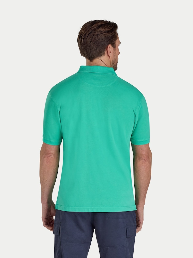 Raging Bull Green Garment Dyed Pique Polo Shirt - Image 2 of 4 Raging Bull Green Garment Dyed Pique Polo Shirt - Image 2 of 4