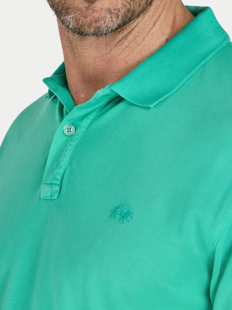 Raging Bull Green Garment Dyed Pique Polo Shirt - Image 4 of 4 Raging Bull Green Garment Dyed Pique Polo Shirt - Image 4 of 4