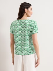 Phase Eight Green Suzie Printed Top - Image 2 of 6