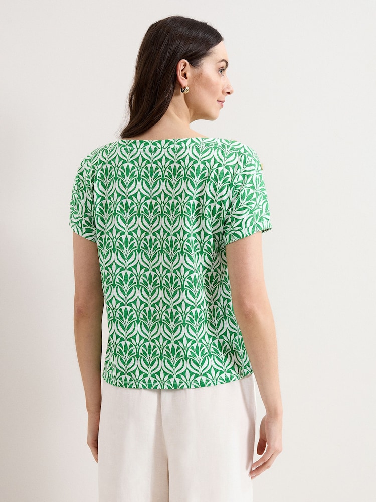 Phase Eight Green Suzie Printed Top - Image 2 of 6