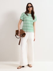 Phase Eight Green Suzie Printed Top - Image 3 of 6