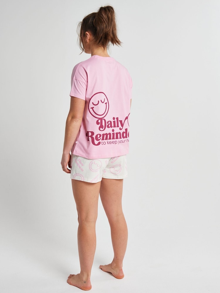 Brand Threads Smiley Short Sleeve Pyjamas Set - صورة 2 من 6 Brand Threads Smiley Short Sleeve Pyjamas Set - صورة 2 من 6