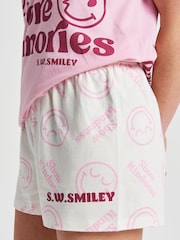 Brand Threads Smiley Short Sleeve Pyjamas Set - صورة 6 من 6