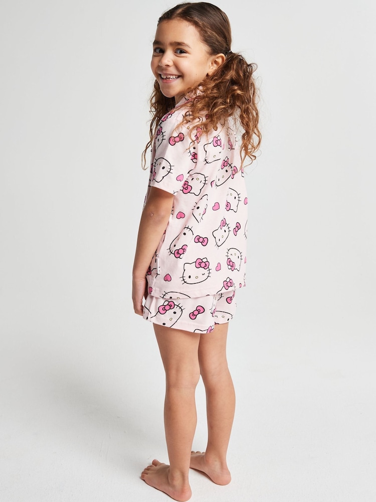 Brand Threads Pink Hello Kitty Short Pyjamas Set - Image 2 of 6 Brand Threads Pink Hello Kitty Short Pyjamas Set - Image 2 of 6