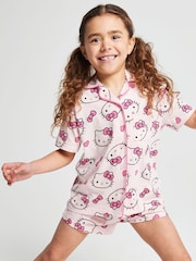 Brand Threads Pink Hello Kitty Short Pyjamas Set - Image 6 of 6