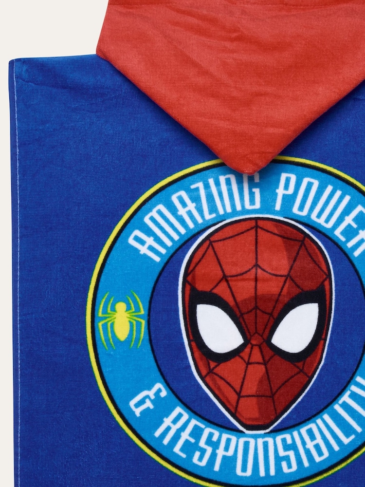 Brand Threads Blue Spiderman Poncho - Image 4 of 4