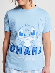 Brand Threads Blue Lilo & Stitch long Leg Pyjamas Set - Image 3 of 6