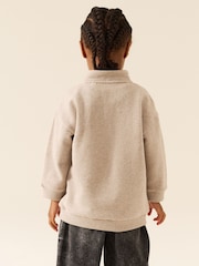 Вівсяний мергель - Soft Touch Half Zip Neck Sweat Top (3mths-7yrs) - Image 2 of 4