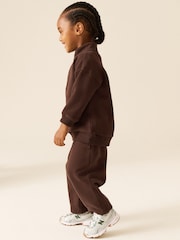 Chocolate Brown Soft Touch Half Zip Neck Sweat Top (3mths-7yrs) - Image 4 of 8